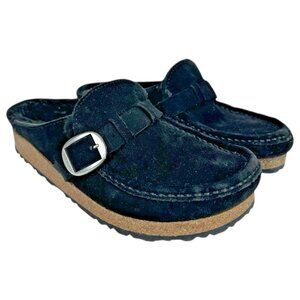 Women's Black Suede Slip-On Shoes